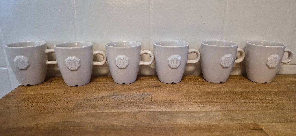 6 douwe egberts mokken, Ophalen of Verzenden, Aardewerk, Overige stijlen, Mok