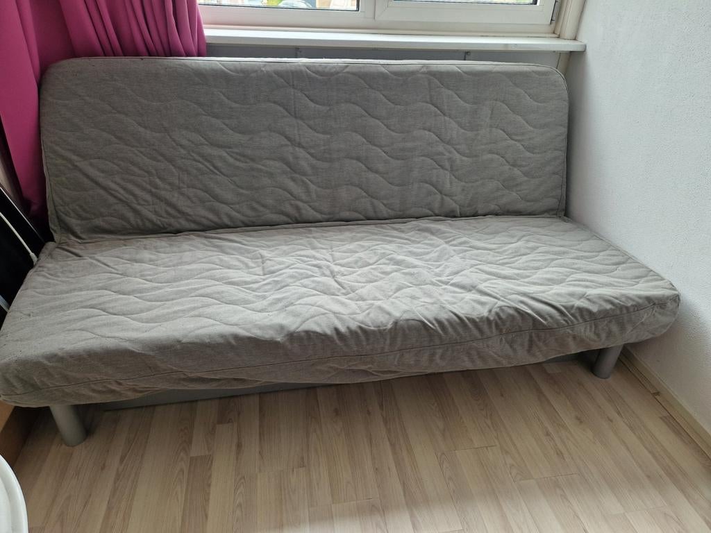 IKEA slaapbank met opbergruimte - Grijs, Ophalen, Gebruikt, Tweepersoons, 140 cm