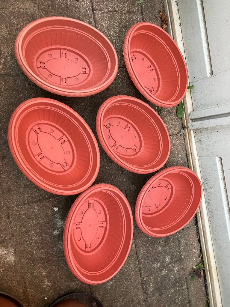 6 kunstof bloempotten (nieuw), Tuin en Terras, Bloempotten, Kunststof, Rond, Nieuw, Ophalen of Verzenden
