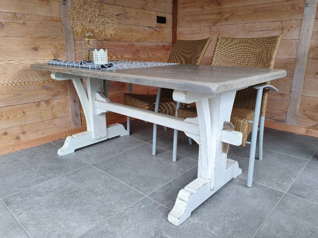 Kloostertafel, Tuin en Terras, Ophalen, Gebruikt, Rechthoekig, Hout