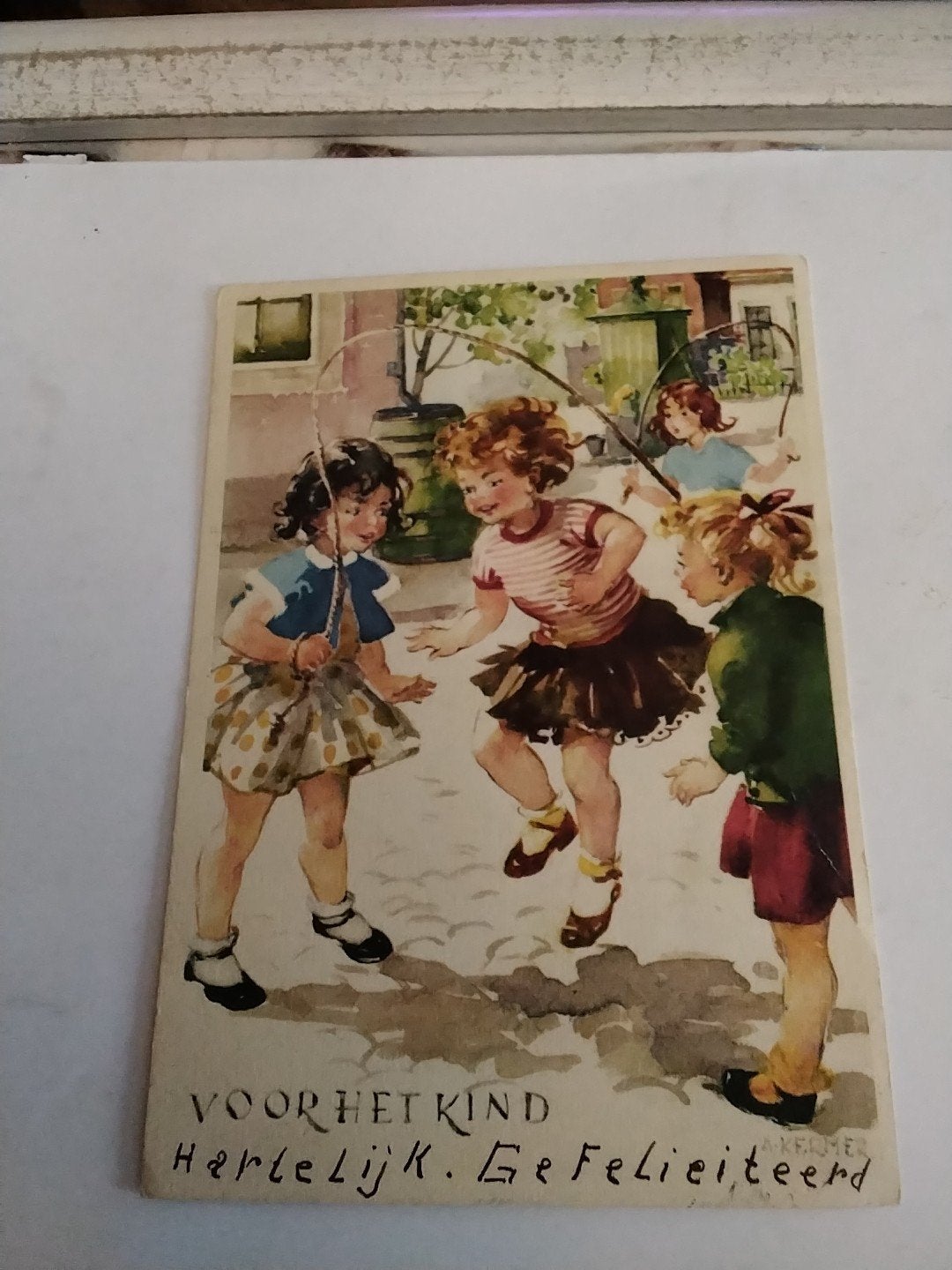 SPELENDE KINDEREN.  TOUWTJE SPRINGEN. /  A. KERMER, Ophalen of Verzenden, Kinderen