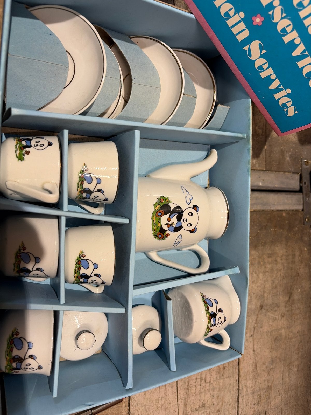 Vintage Panda Porselein Kinderservies - Compleet in doos, Ophalen, Zo goed als nieuw