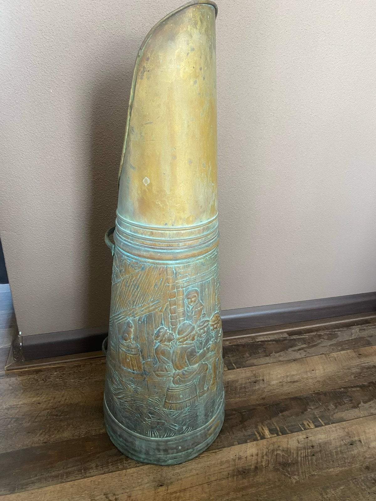 Antieke Messing Kolenkit - 68 cm Hoog, Ophalen of Verzenden