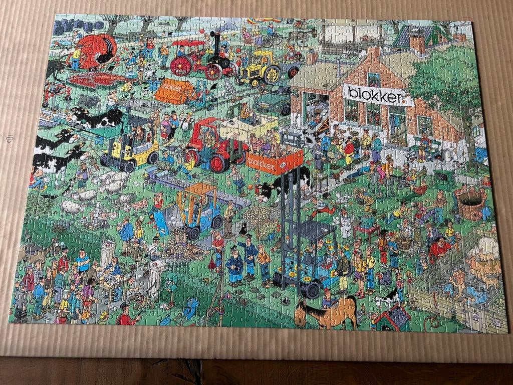 Jan van Haasteren puzzel Boerderijbezoek 1000 stukjes, Ophalen of Verzenden, 500 t/m 1500 stukjes, Zo goed als nieuw