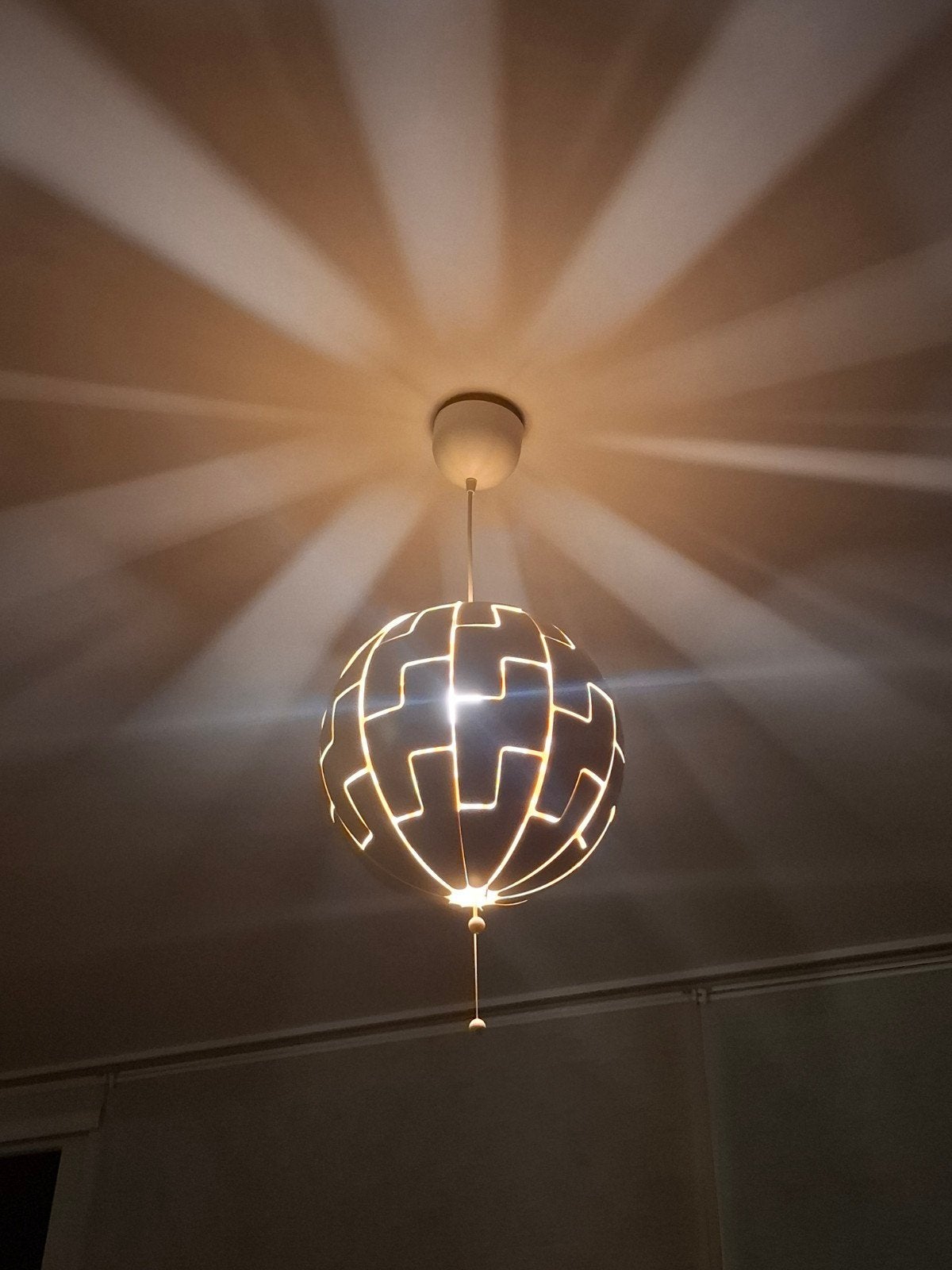 Vintage Ikea PS 2014 plafond lamp, Ophalen, Beige, Kunststof, Gebruikt