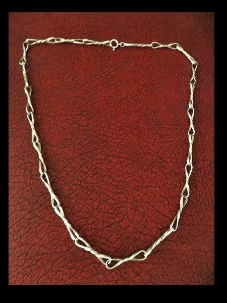 Bijzonder 68 cm lang Modernistische Zilveren Collier!, Verzenden, Zilver, Ketting