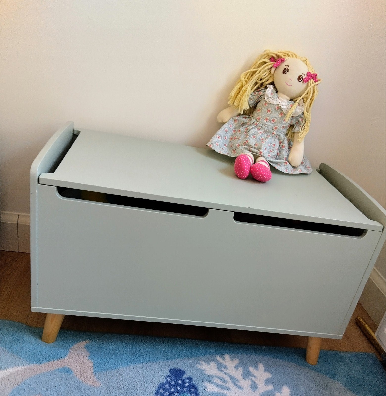 Beautiful sage green storage chest - Verbaudet brand, Ophalen, 50 tot 100 cm, Minder dan 50 cm, Minder dan 50 cm