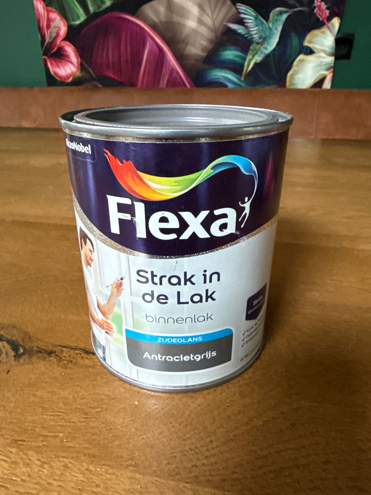 Flexa Strak in de Lak Binnenlak Zijdeglans Antracietgrijs, Nieuw, Ophalen of Verzenden, Lak, Grijs