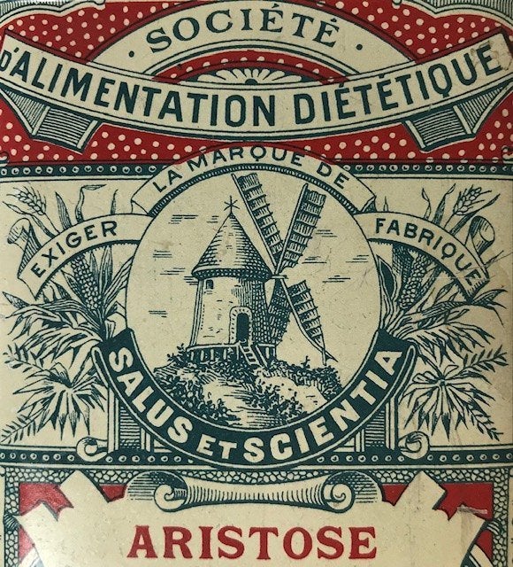 Frans blikje Societé d’Alimentation diététique Salus etc., Verzamelen, Blikken, Ophalen of Verzenden, Gebruikt, Overige