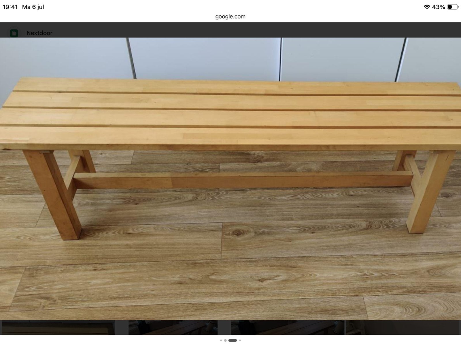 Ikea houten bankje Norden, Ophalen, Gebruikt, Bruin, .