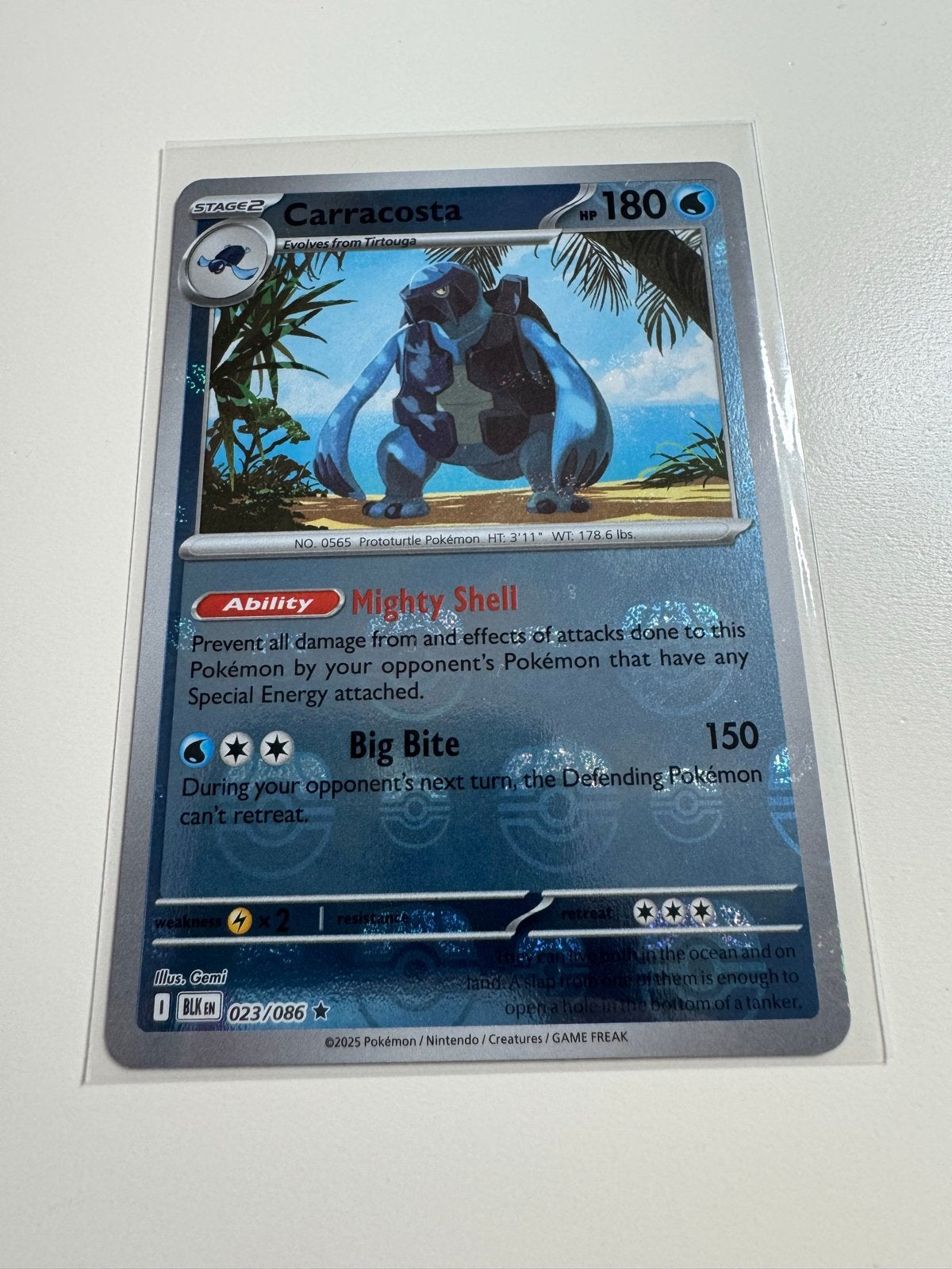 Carracosta BLK 023/086 Master Ball Reverse Holo, Ophalen of Verzenden, Zo goed als nieuw, Losse kaart, Foil