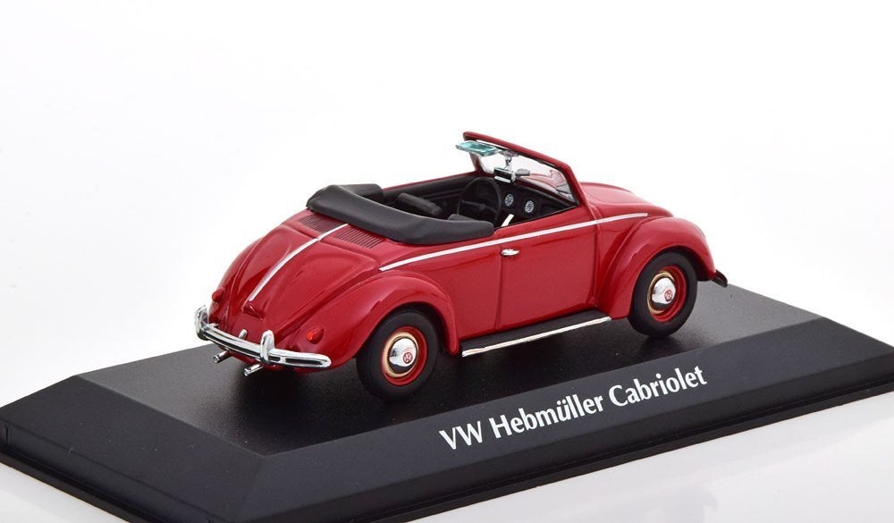 Maxichamps 1:43 Volkswagen Hebmuller Cabriolet 1950 Rood, -, Minichamps / lijn Maxichamps, Nieuw, Ophalen of Verzenden