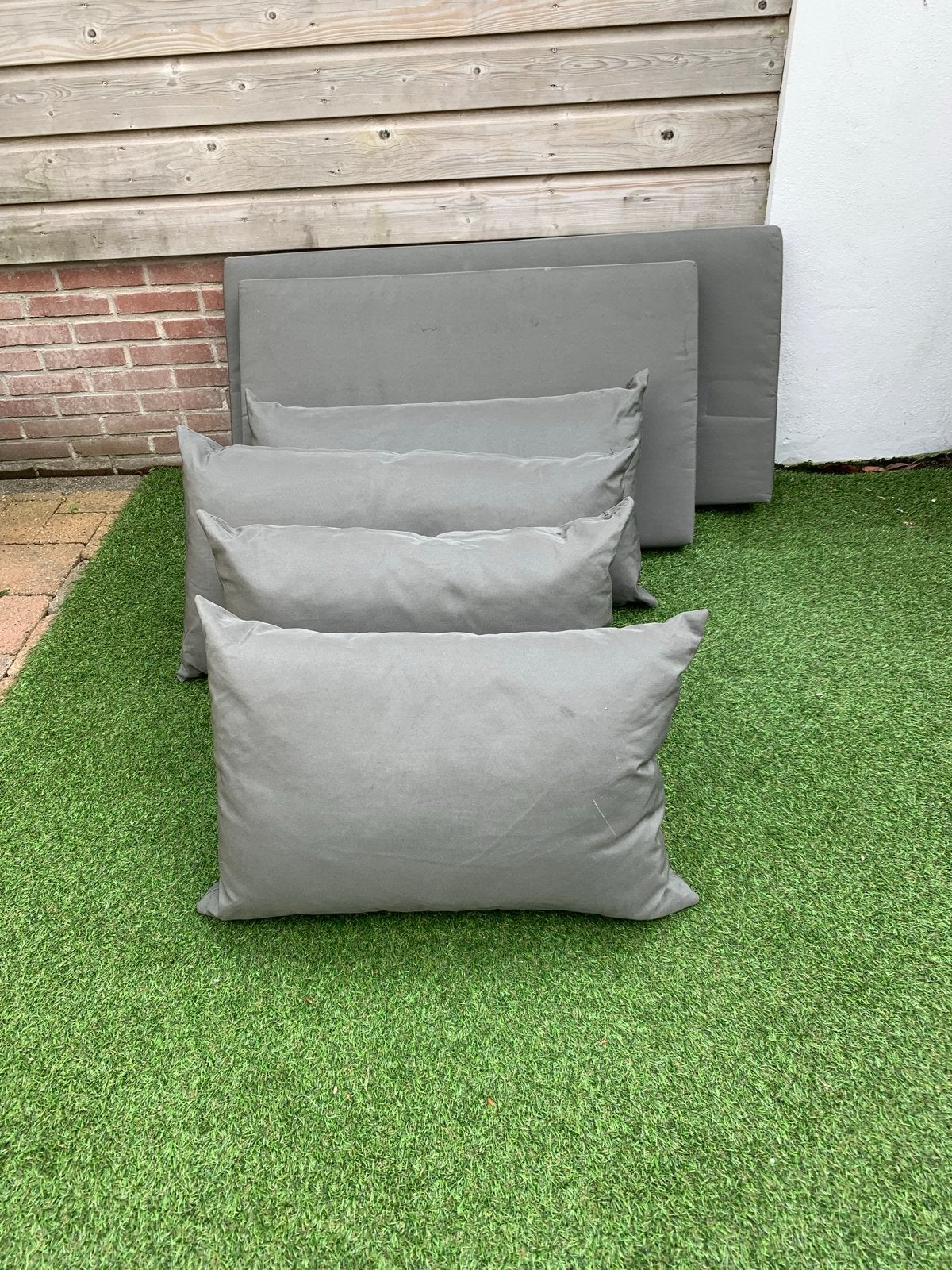 Grijze tuinkussens set - gebruikt, Ophalen, Gebruikt