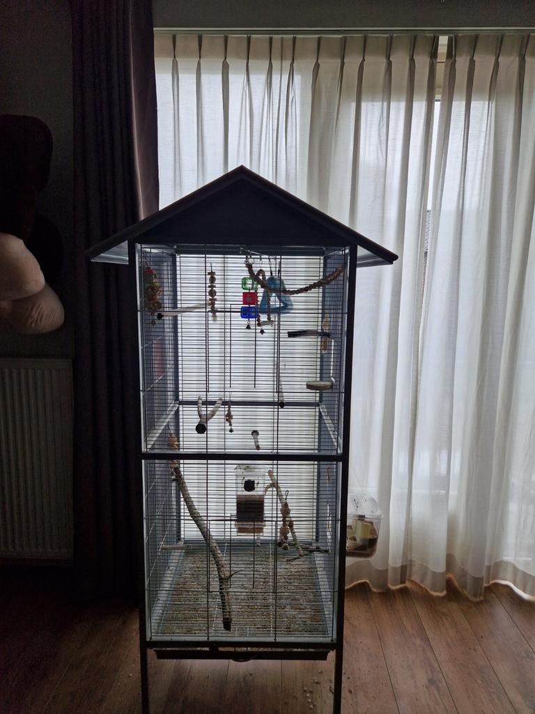 Mooie vogel kooi, Dieren en Toebehoren, Vogels | Hokken en Kooien, Ophalen, Zo goed als nieuw, Metaal, Vogelkooi