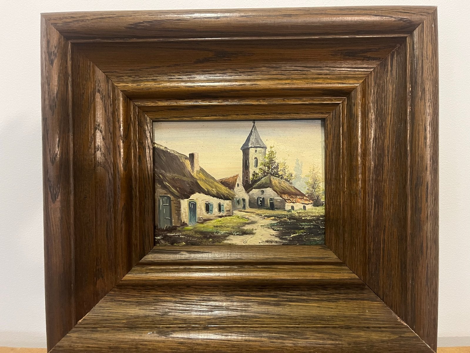 Oud Hollands Tafereel Schilderij in Houten Lijst, Ophalen, Minder dan 50 cm, Gebruikt, Schilderij