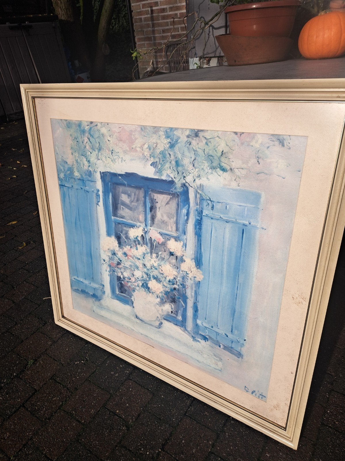 Schilderij met bloemen in mooie kader, Ophalen, Ingelijst, Bloemen