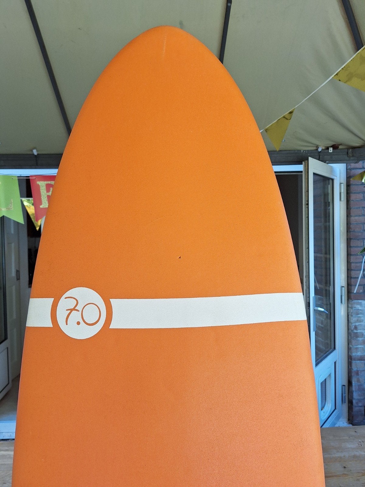 Tribord 7.0 Funboard Surfplank met vinnen en draagtas, Watersport en Boten, Golfsurfen, Ophalen, Gebruikt, Funboard, Met draagtas