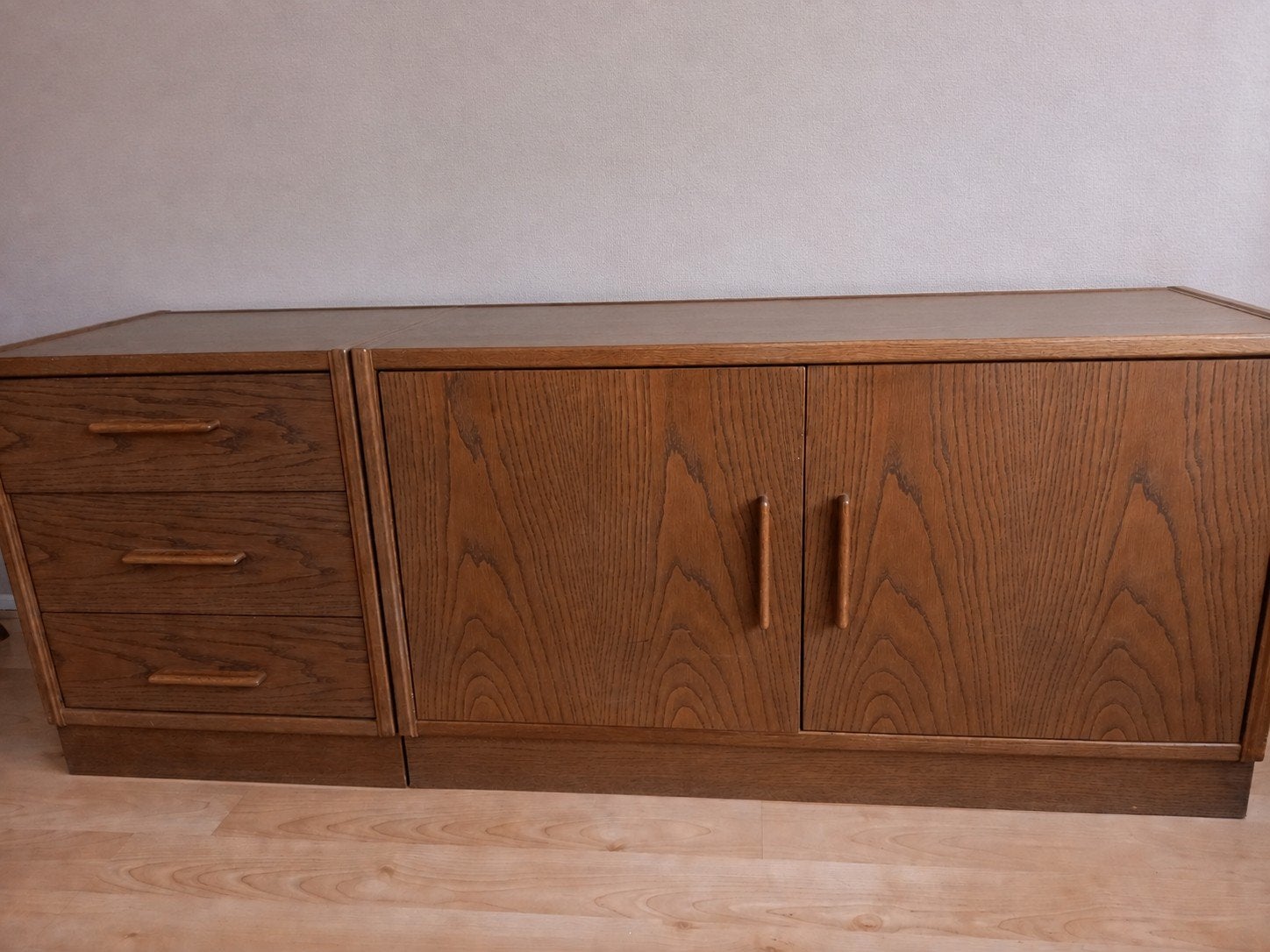 HÜLSTA mid century vintage houten dressoir/wand- & ladekast, Gebruikt, Klassiek, 3 of 4 laden, Minder dan 100 cm