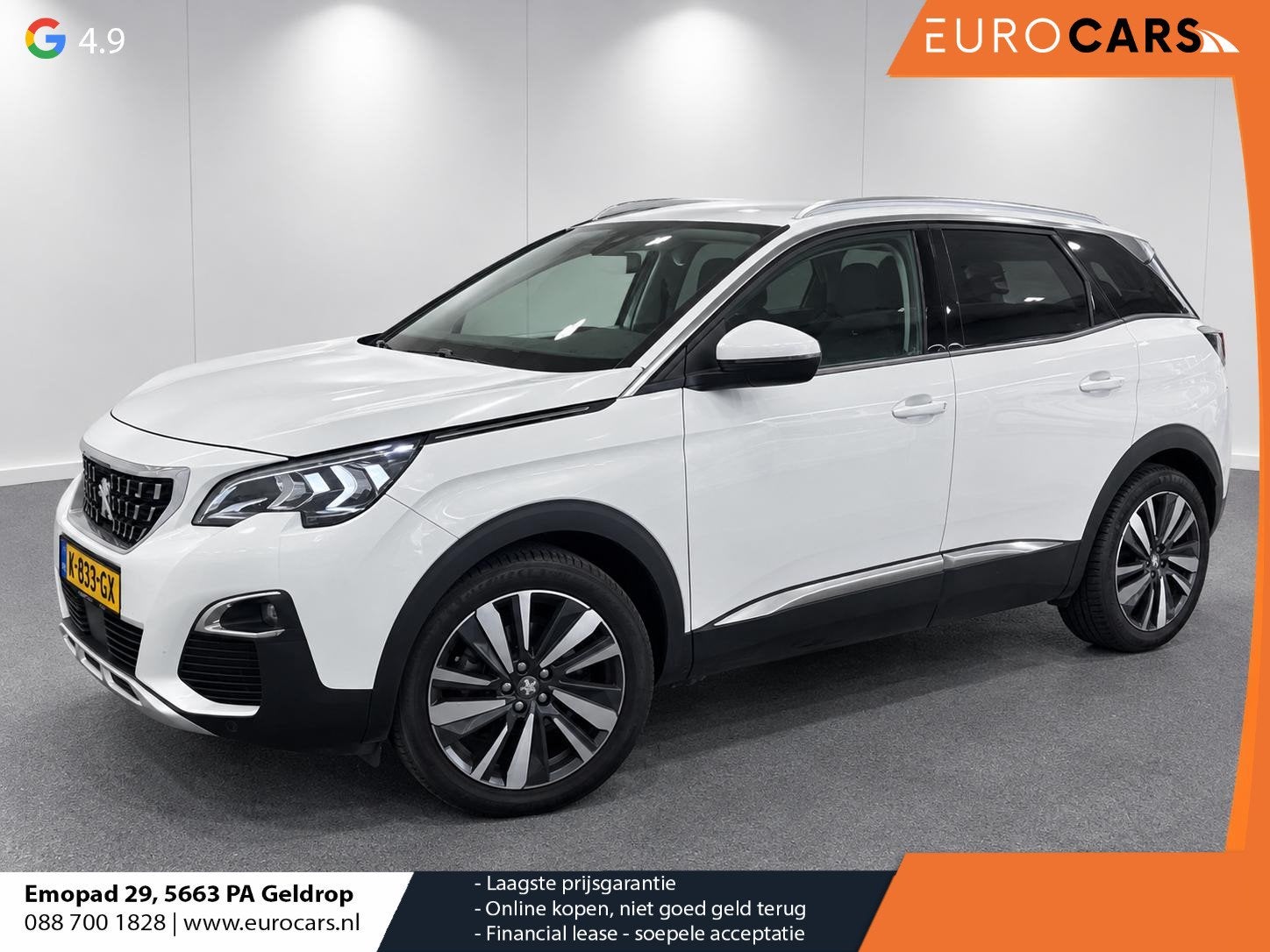 Peugeot 3008 1.2 PureTech Blue Lease Premium Navigatie Clima, Auto diversen, Wit, Handgeschakeld, SUV of Terreinwagen, Benzine