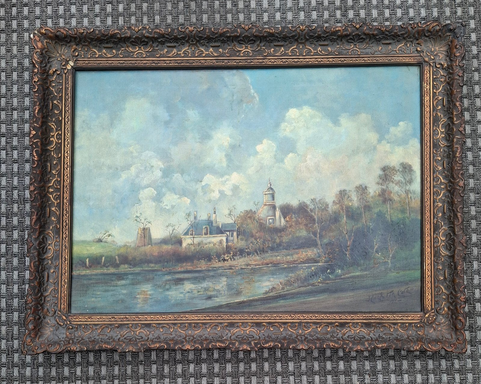 Schilderij Henk ten Cate - Huis ten Bos Den Haag, Antiek en Kunst, Ophalen, Doek, Realistisch, Landschap