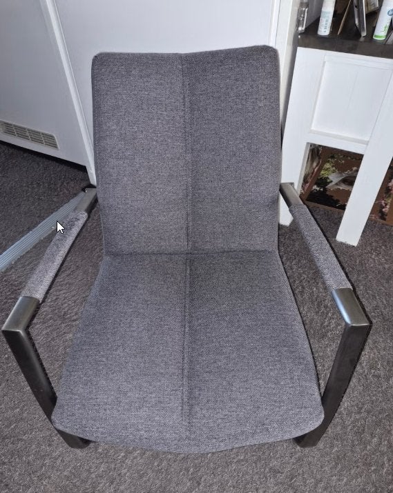 Xooon Fauteuil Grijze Stof met Zwaar Onderstel, Huis en Inrichting, Fauteuils, Ophalen, Gebruikt, 75 tot 100 cm, Stof