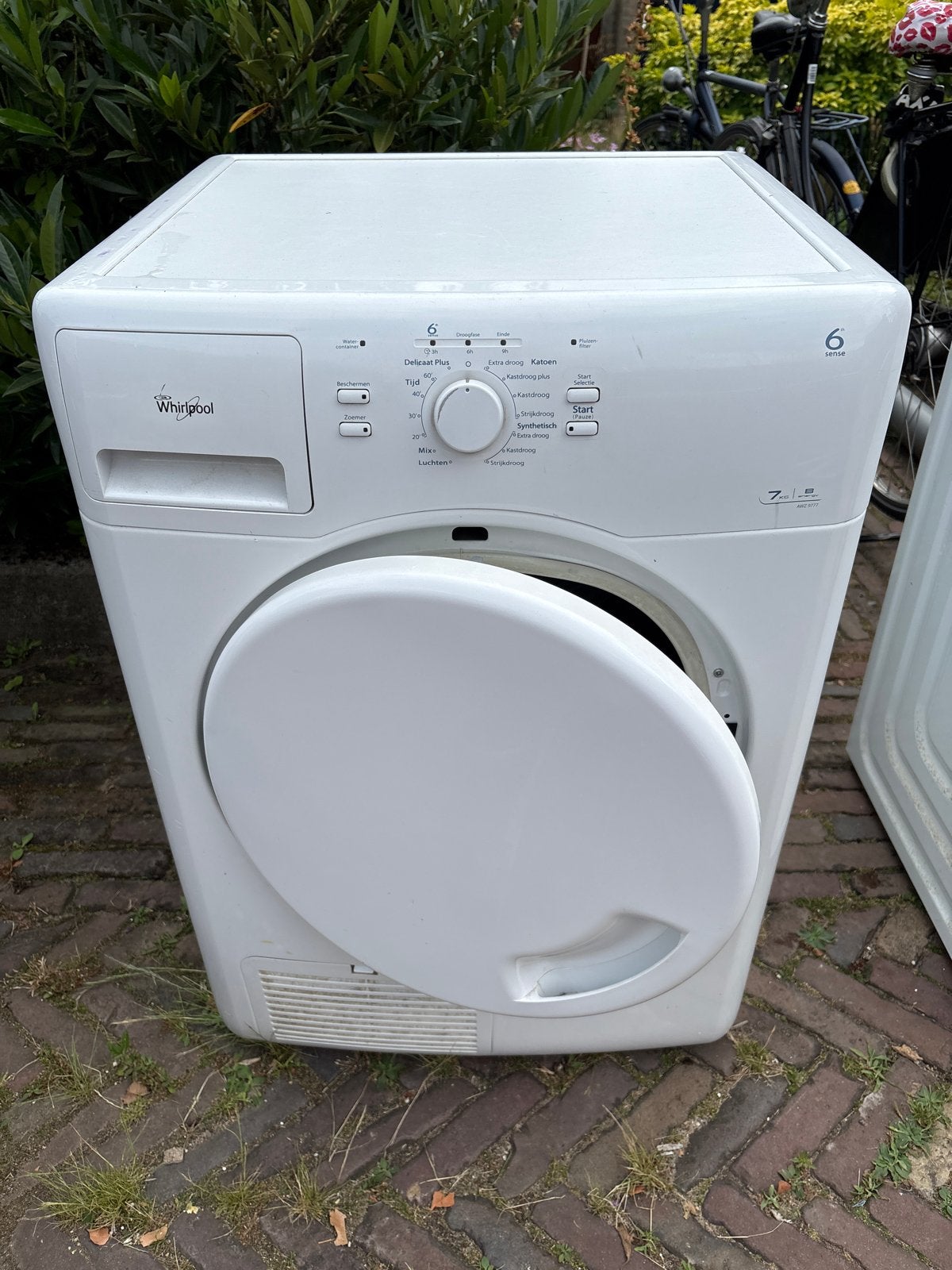 Whirlpool droger 6th Sense AWZ 9777 Wasdroger 7kg Energie B, Ophalen, 6 tot 8 kg, Gebruikt, Luchtafvoer