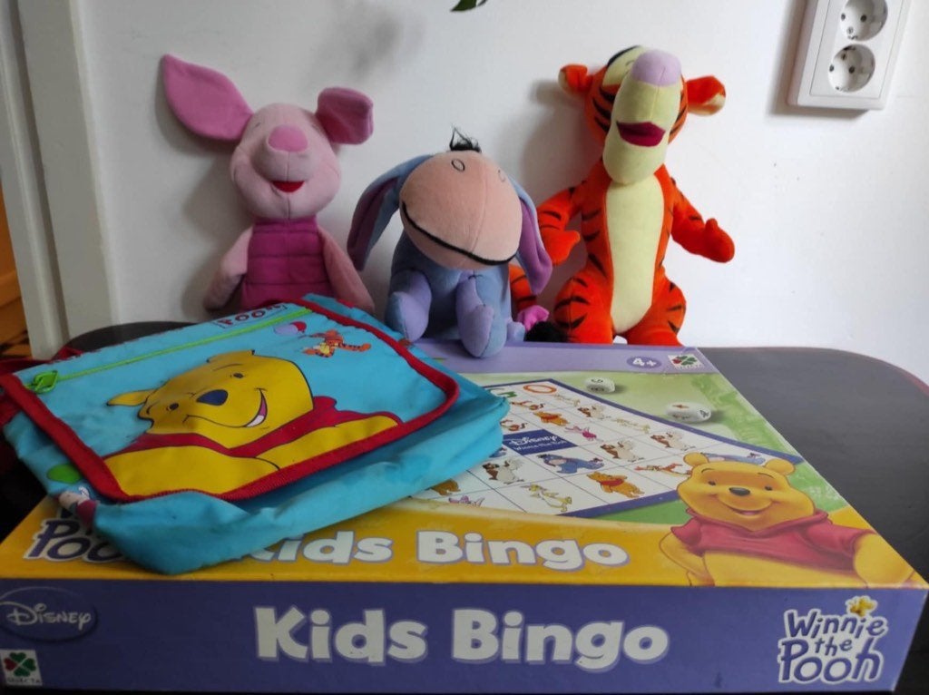 Set; Winnie the Pooh / Poeh Disney Kids Bingo, knuffels, tas, Ophalen of Verzenden, Winnie de Poeh of vrienden, Zo goed als nieuw