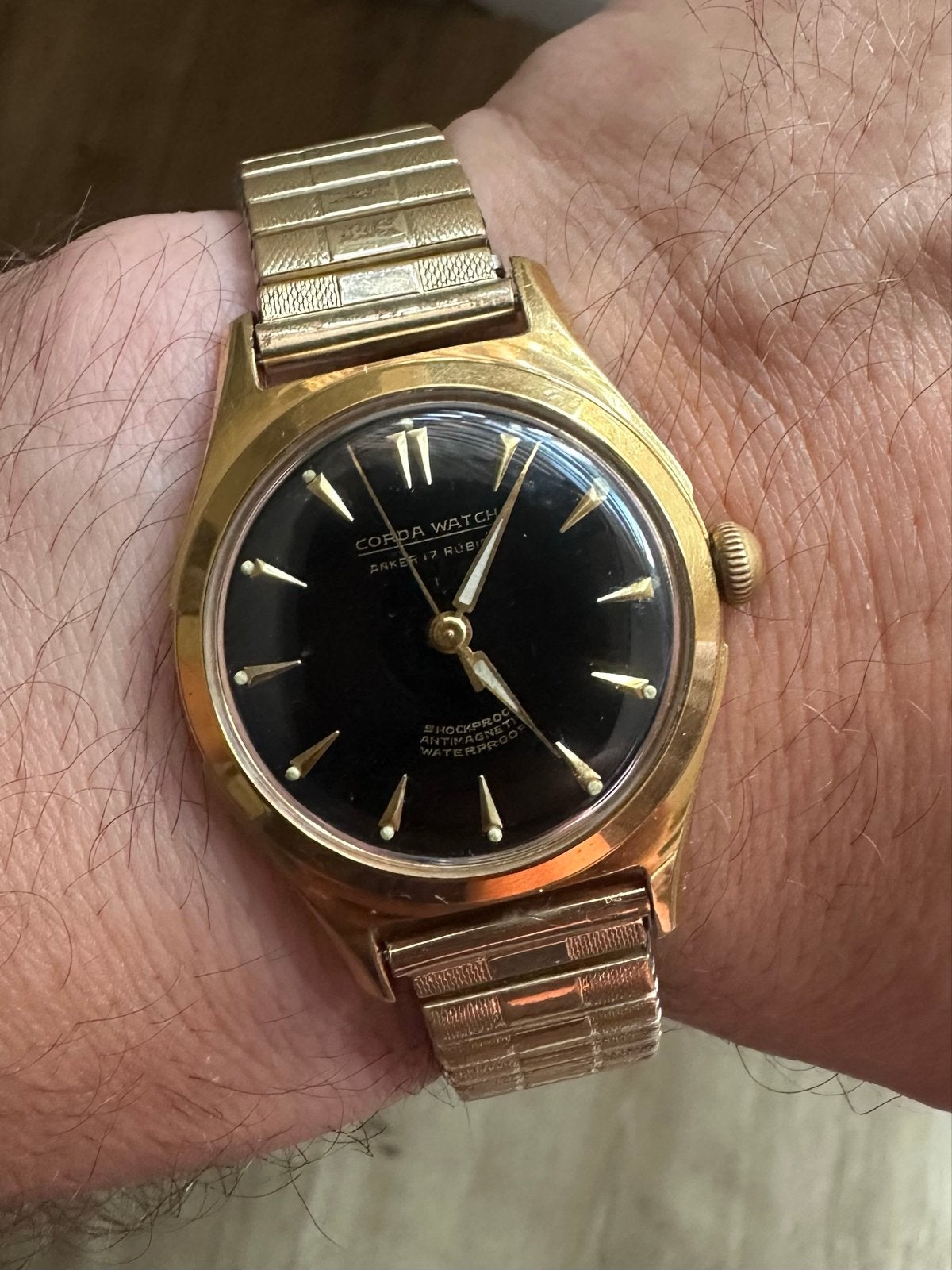 Corda Watch Anker 17 Rubis - Verguld Polshorloge, Overige merken, Overige materialen, Met bandje, Polshorloge