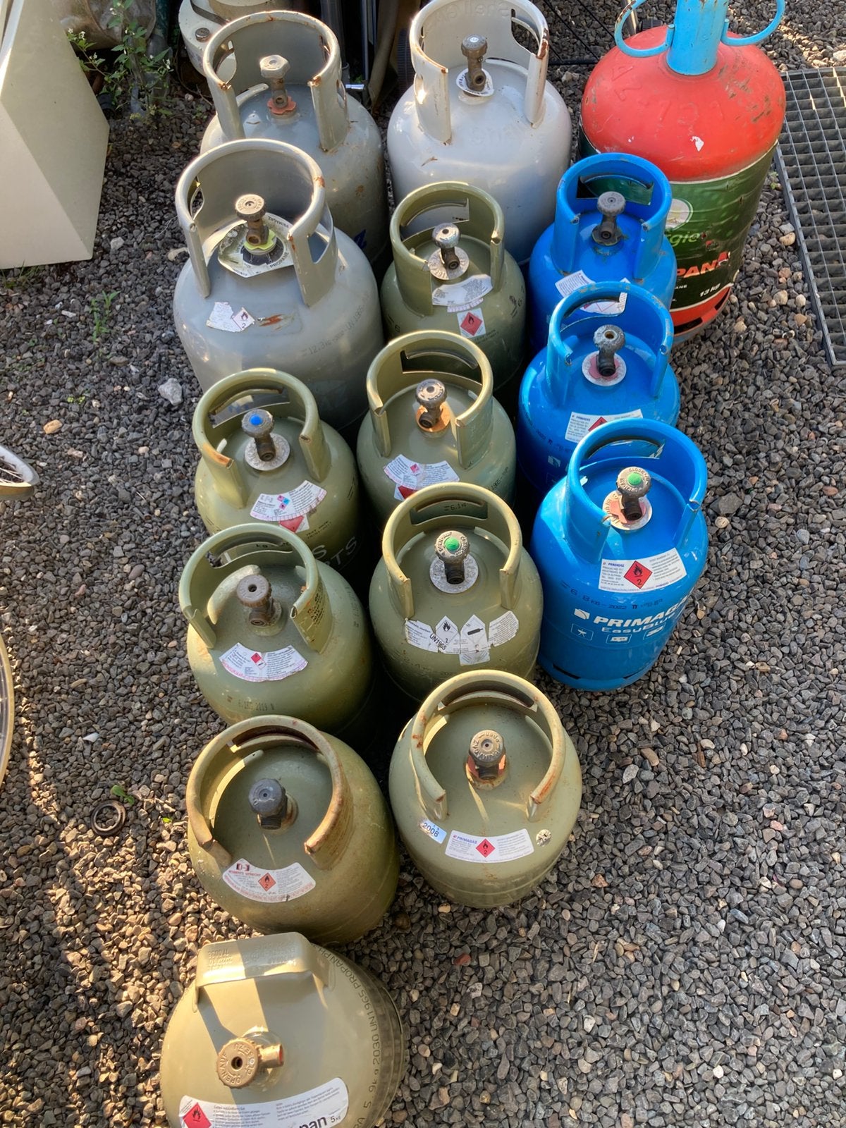 Lege gasflessen  T.E.A.B., Ophalen, Gebruikt