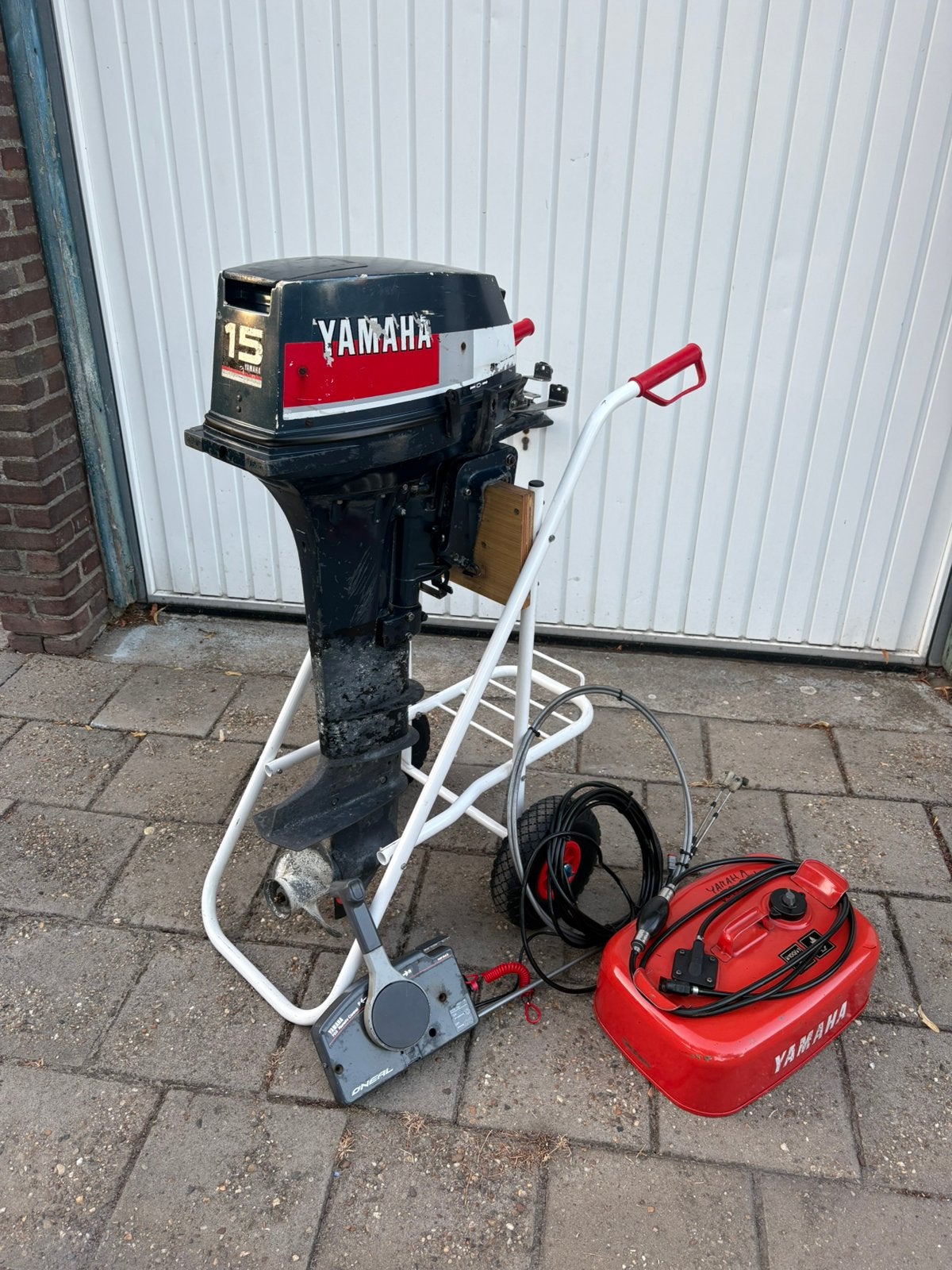 Yamaha 15 pk 2 takt langstaart buitenboordmotor boot motor., Ophalen, 10 tot 30 pk, Gebruikt, Met afstandsbediening