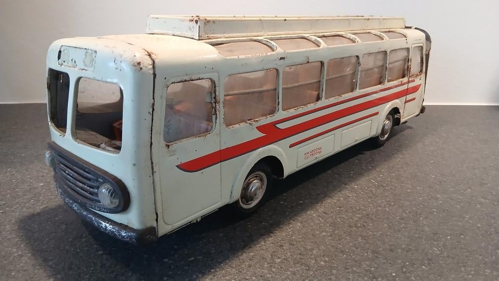 Oude blikken speelgoed bus. Met frictiemotor, Verzenden, Gebruikt, Trein, Overige typen