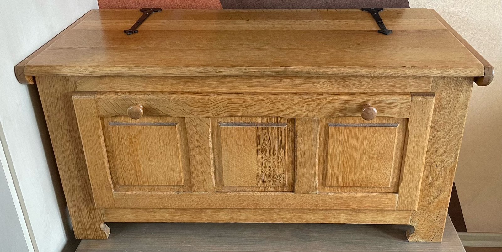Eiken Dekenkist Vintage, Ophalen, 50 – 75, Minder dan 50 cm, Gebruikt