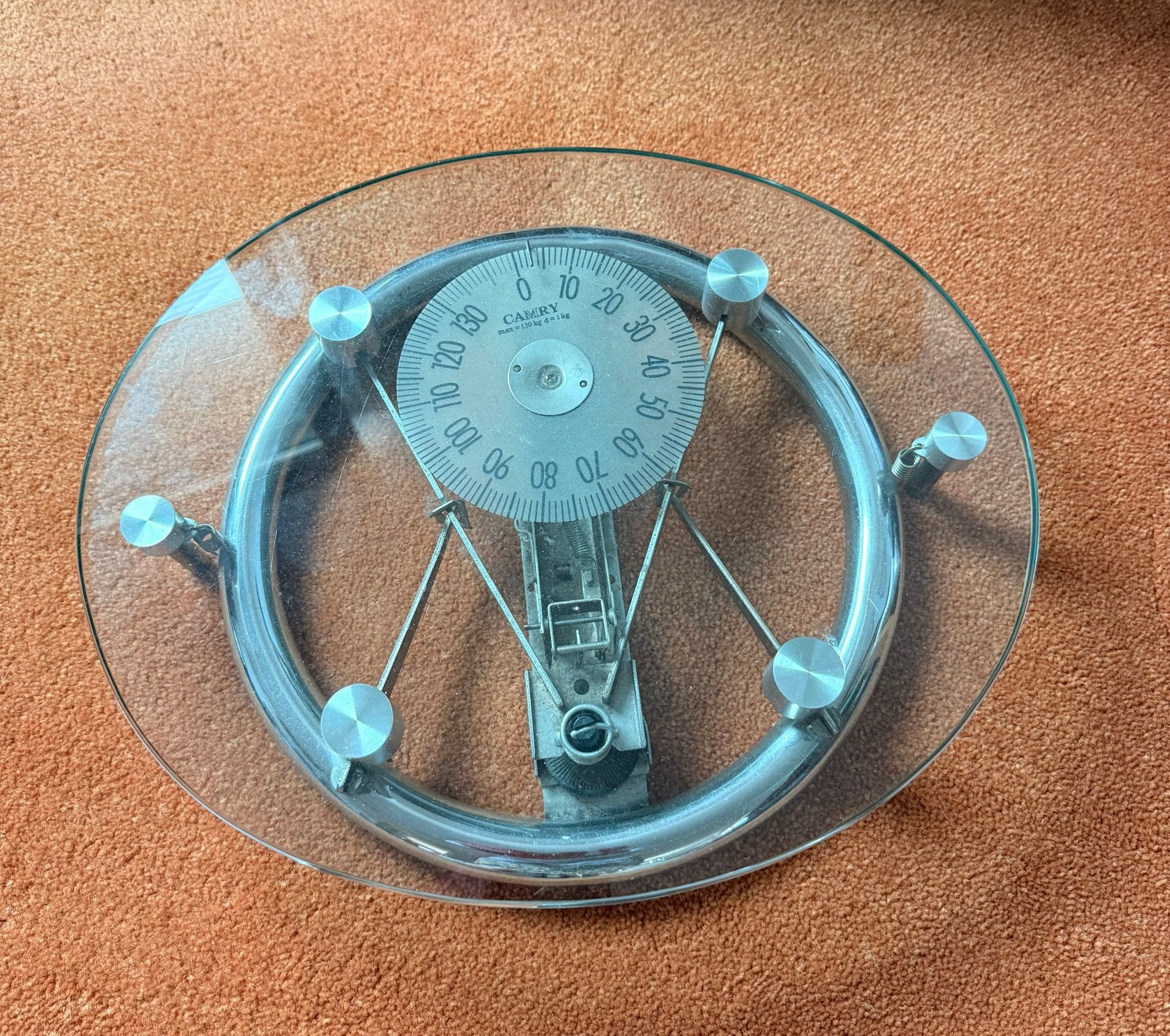 Camry Analoge Personenweegschaal - Glas & Chroom, 100 kg of meer, Ophalen of Verzenden, Zo goed als nieuw, Personenweegschaal