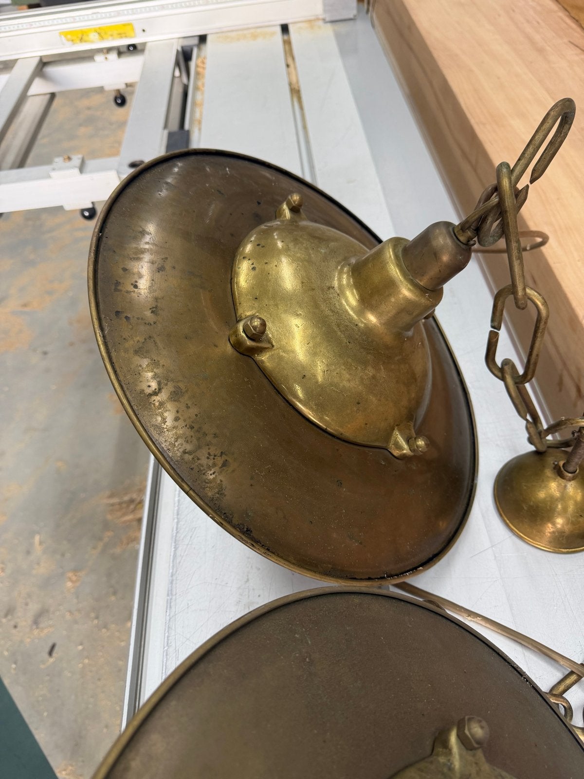 Set van 3 Koperen Barlampen - Vintage Stijl, Ophalen of Verzenden, Gebruikt, Metaal, E27 (groot)