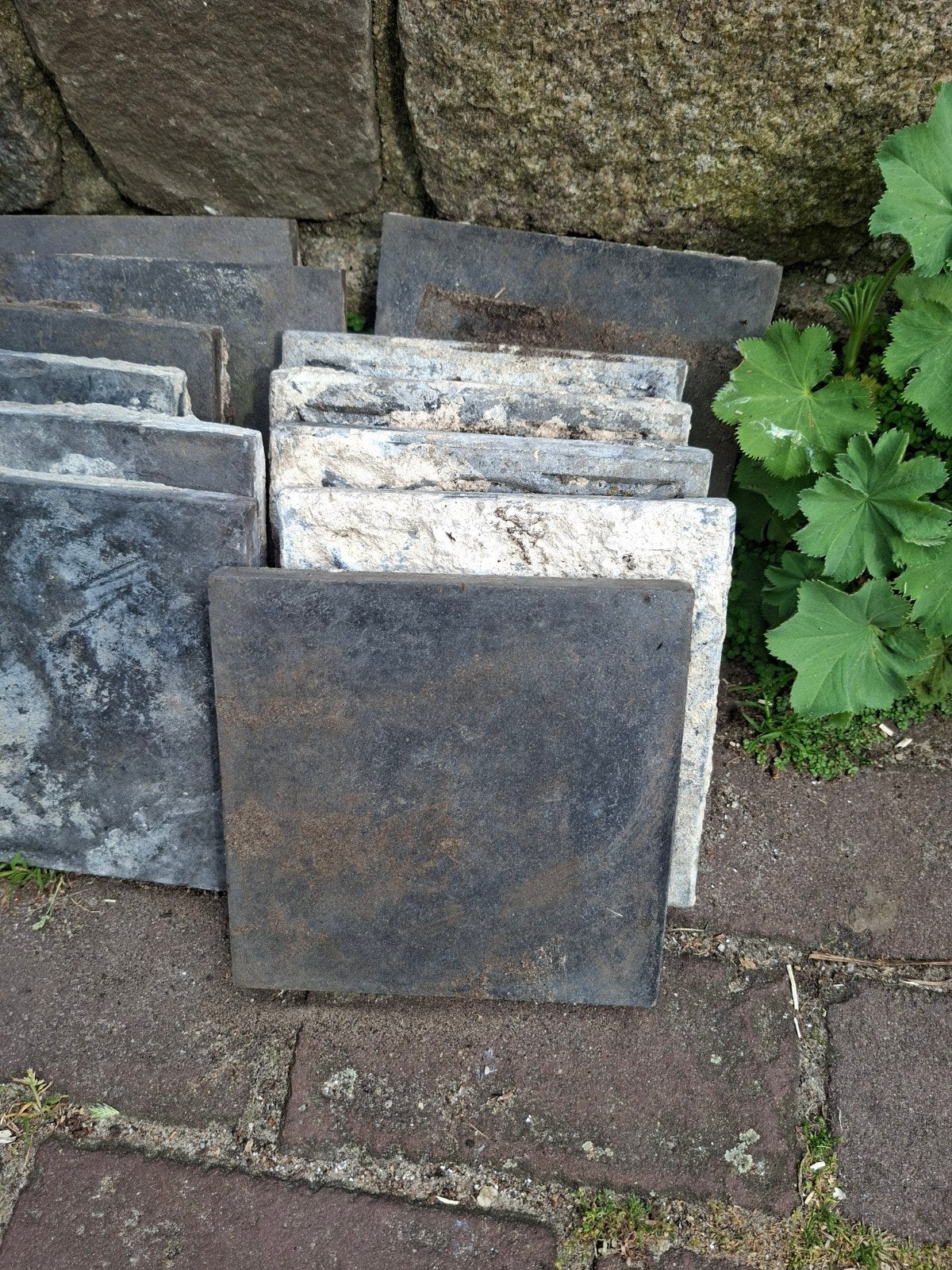 Antieke plavuizen Antracietgrijs vloertegel 16x16x2 cm, Doe-het-zelf en Verbouw, Tegels, Ophalen, Overige materialen, Gebruikt