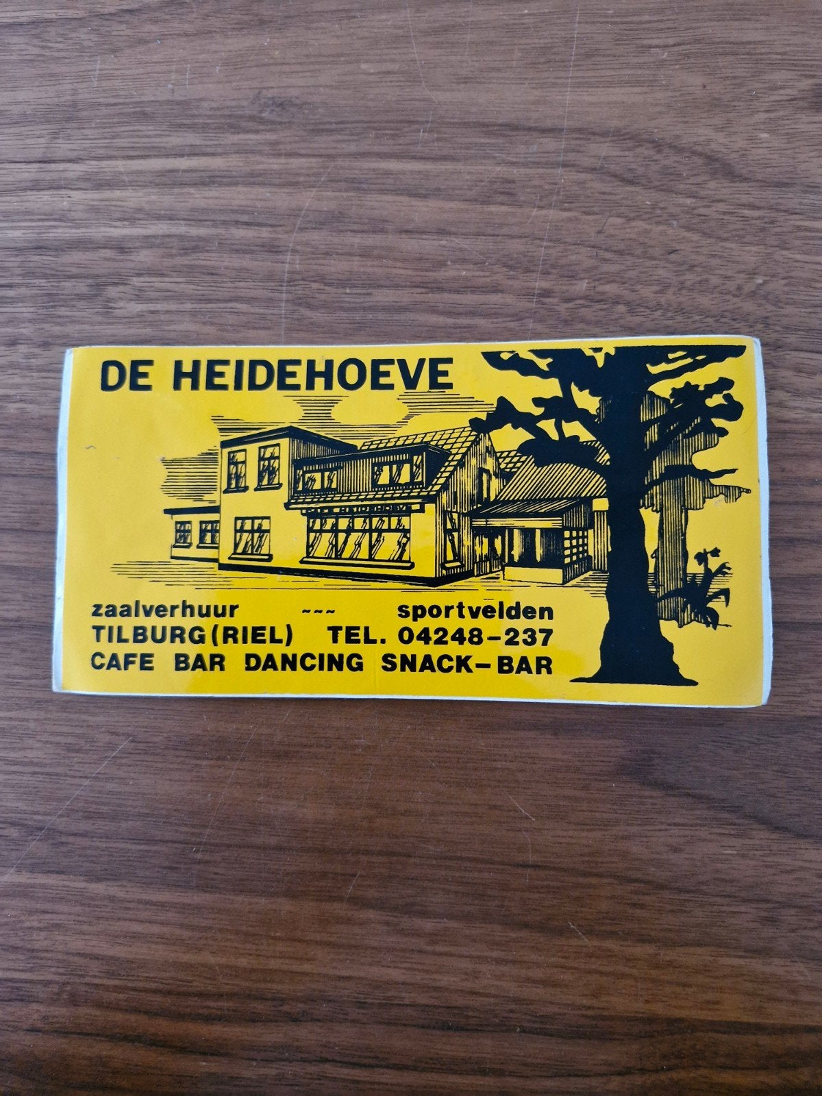 1517 Vintage Sticker De Heidehoeve Tilburg (Riel) 21x10 cm, Ophalen of Verzenden, Nieuw, Overige typen
