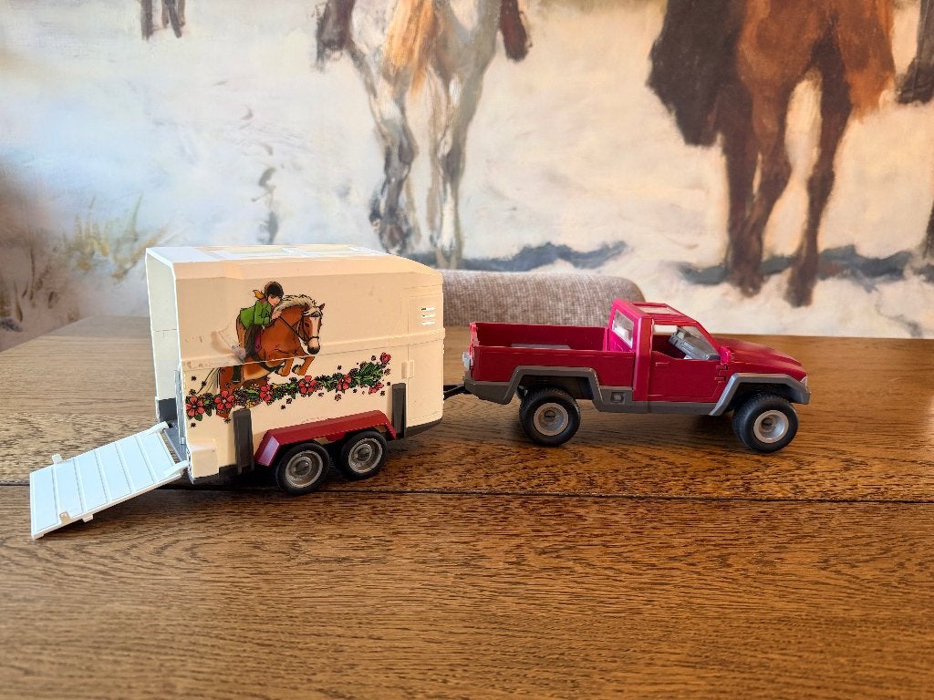 Schleich auto & paardentrailer, Ophalen of Verzenden, Gebruikt, Jongen of Meisje