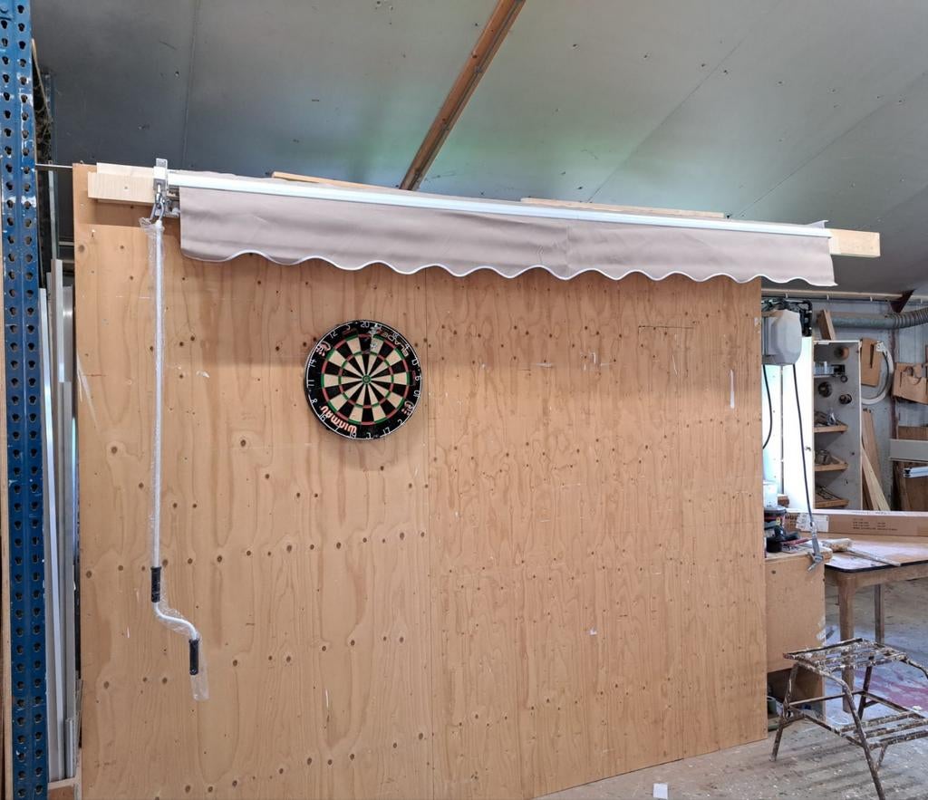 Luifel - Zonnescherm - Beige - Handslinger - 300250 cm, Ophalen of Verzenden, Zo goed als nieuw, 150 tot 300 cm, 250 cm tot 450 cm