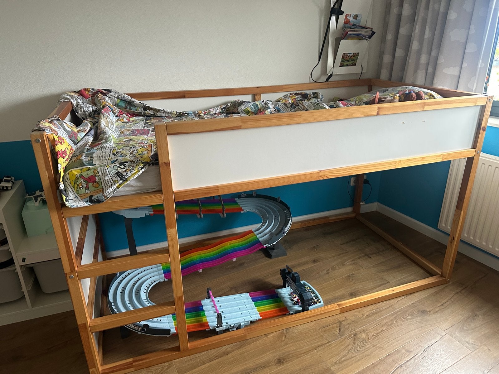 IKEA Kura omkeerbaar bed - halfhoogslaper/laag bed, Huis en Inrichting, Slaapkamer | Stapelbedden en Hoogslapers, Gebruikt, 90 cm