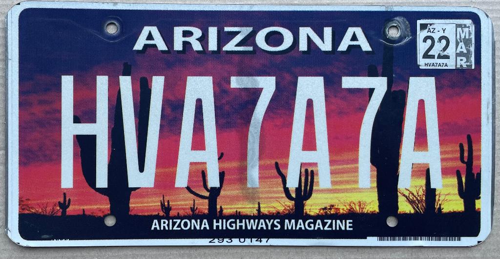 Kentekenplaat nummerplaat ARIZONA USA, Ophalen of Verzenden, Zo goed als nieuw