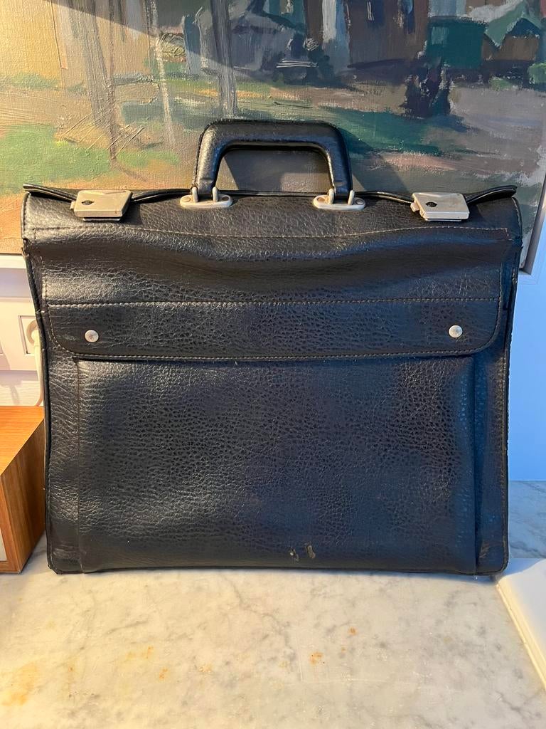 TAS AKTETAS LAPTOPTAS VINTAGE LEER ZGSTAAT, Ophalen of Verzenden, Zo goed als nieuw