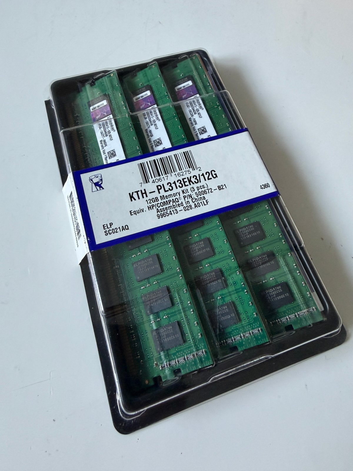 Kingston KTH-PL313EK3/12G 12GB (3x4GB) DDR3 RAM Kit, Computers en Software, RAM geheugen, Ophalen of Verzenden, Nieuw, DDR3, Server