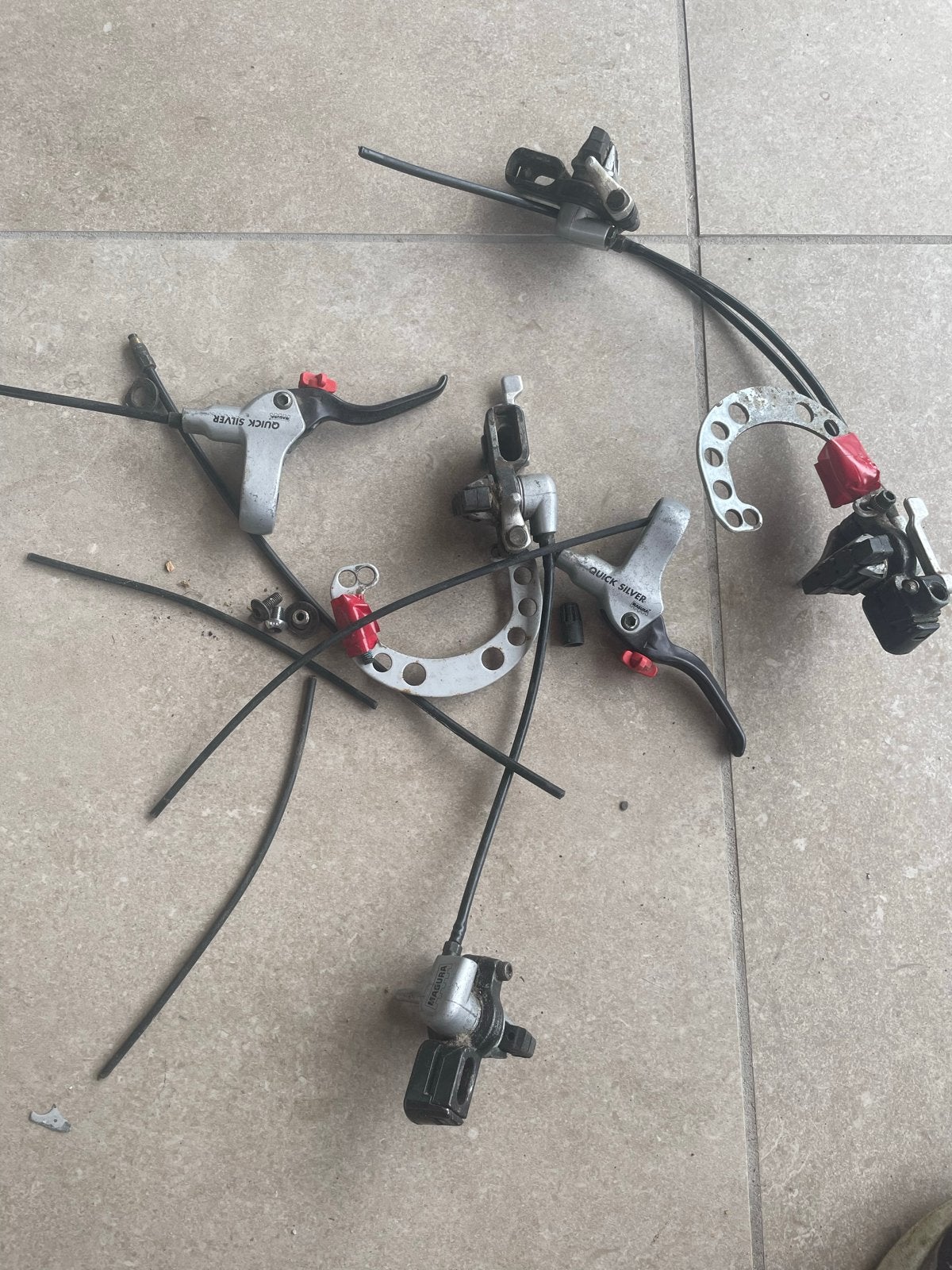 retro Magura Quick Silver Hydraulische VelgRemmen Set, Fietsen en Brommers, Remmen, Gebruikt, Ophalen of Verzenden, Aluminium