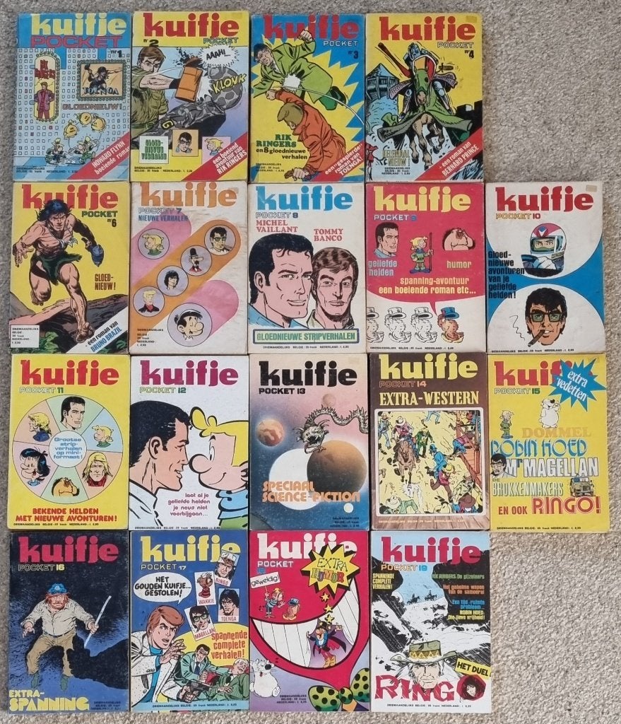 Kuifje POCKET - complete serie 1 t/m 19 (1973-1977), Gelezen, Complete serie of reeks, Ophalen of Verzenden, Diverse tekenaars en schrijvers