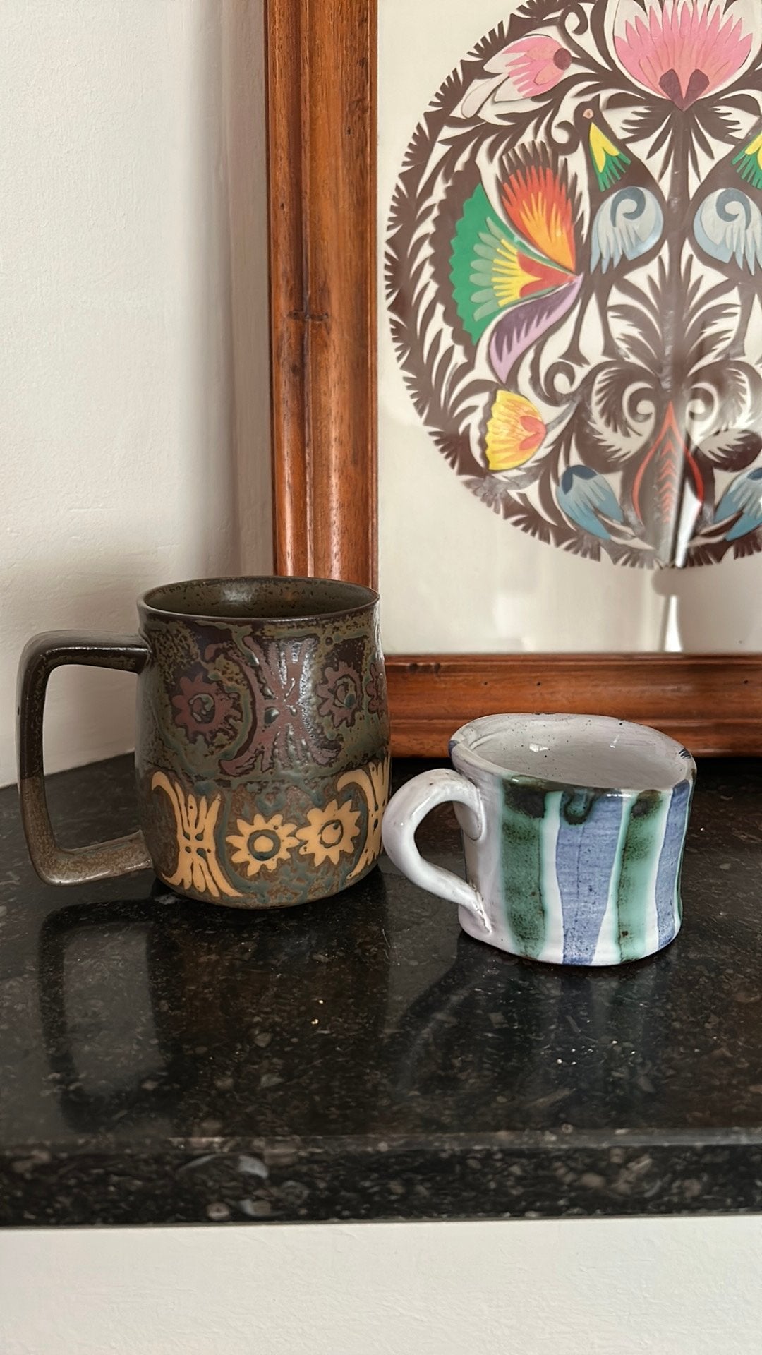2 vintage studio pottery keramiek mokjes, Antiek en Kunst, Antiek | Keramiek en Aardewerk, Ophalen of Verzenden