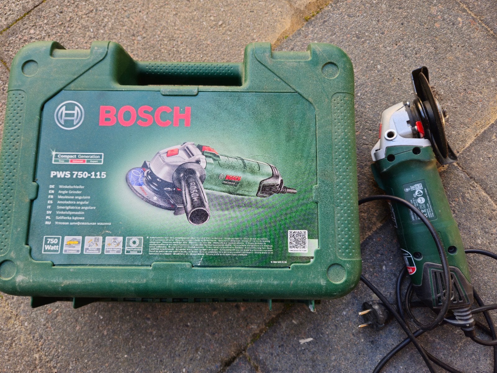 Bosch PWS 750-115 haakse slijper met Makita blad, Ophalen of Verzenden, Zo goed als nieuw