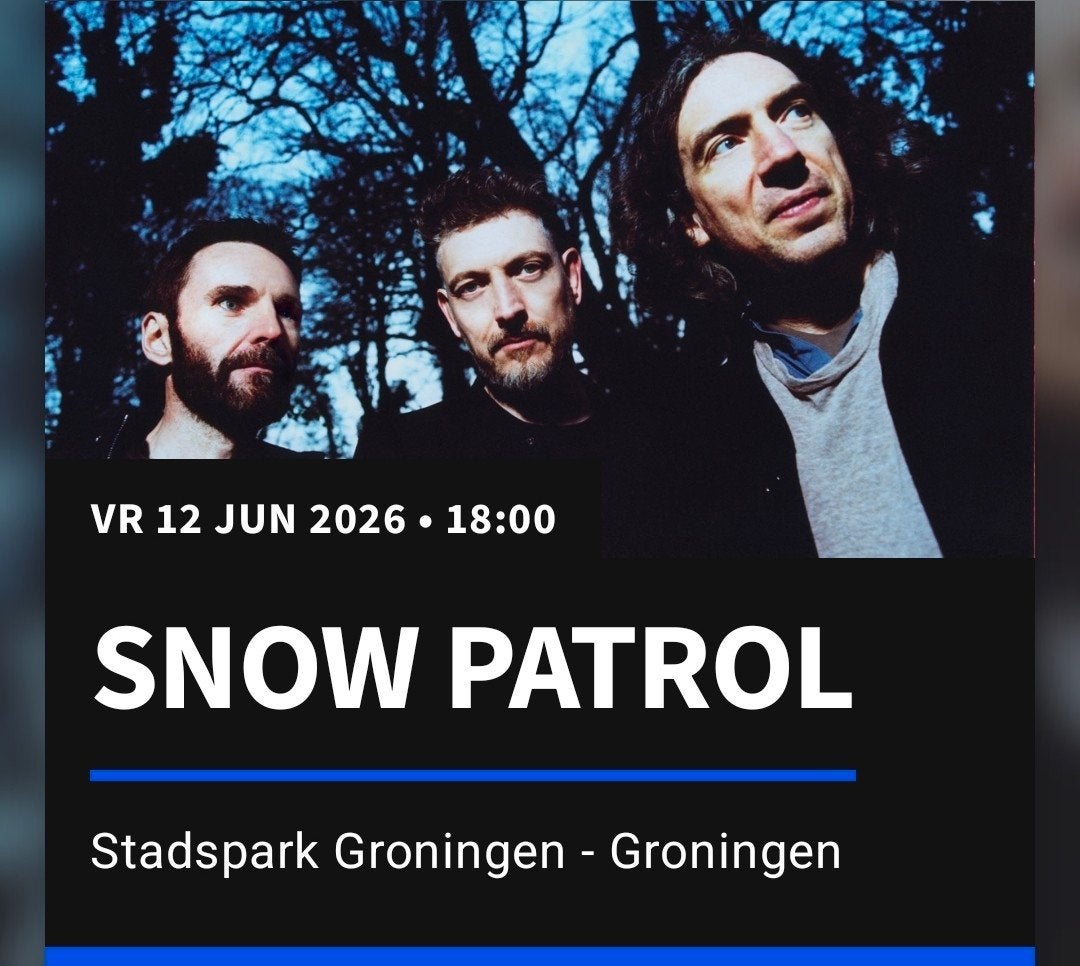Snow Patrol Stadspark Groningen 12 juni, Eén persoon, Juni