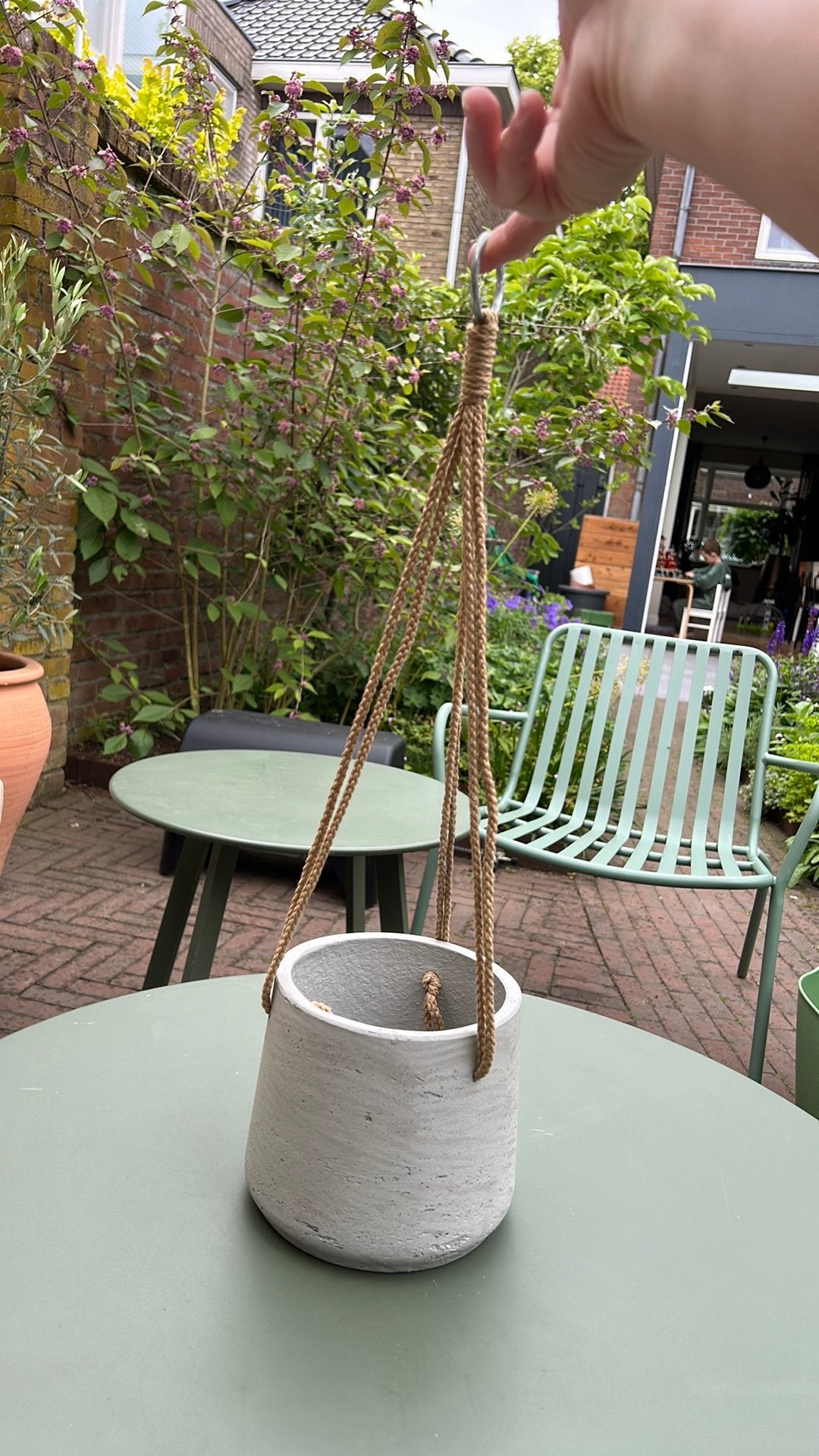 Pottery Pots hangpot grijs, Kunststof, Rond, Ophalen of Verzenden, Zo goed als nieuw