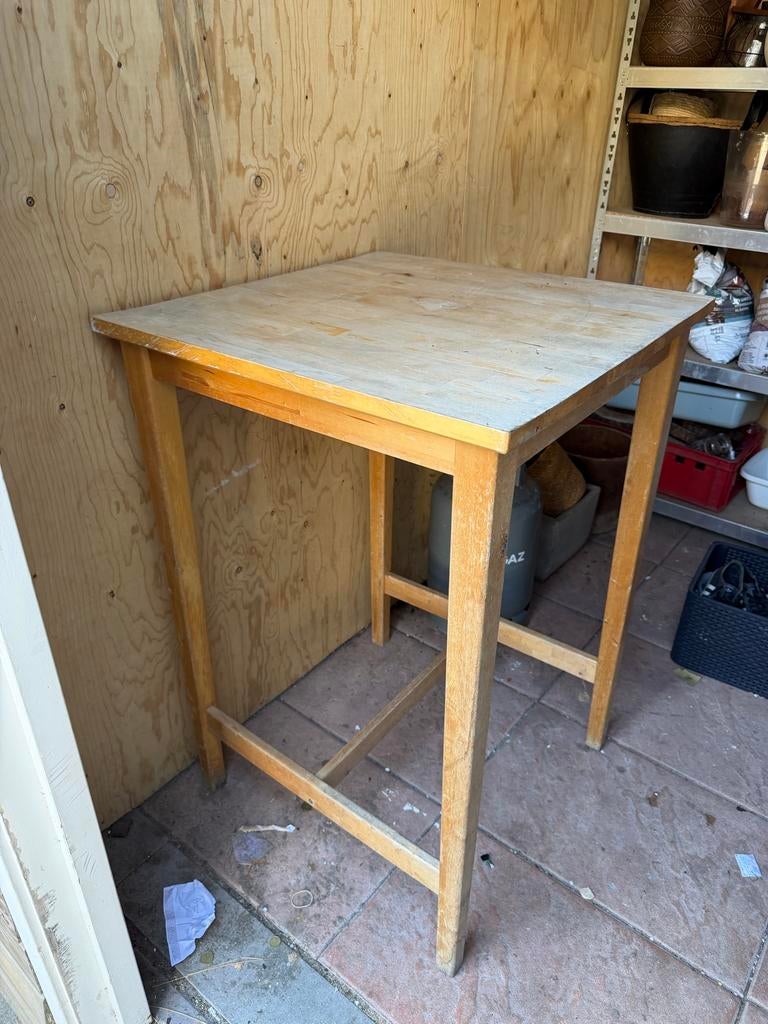Houten hoge tafel - Ideaal voor bar of kleine ruimte, Ophalen, Gebruikt