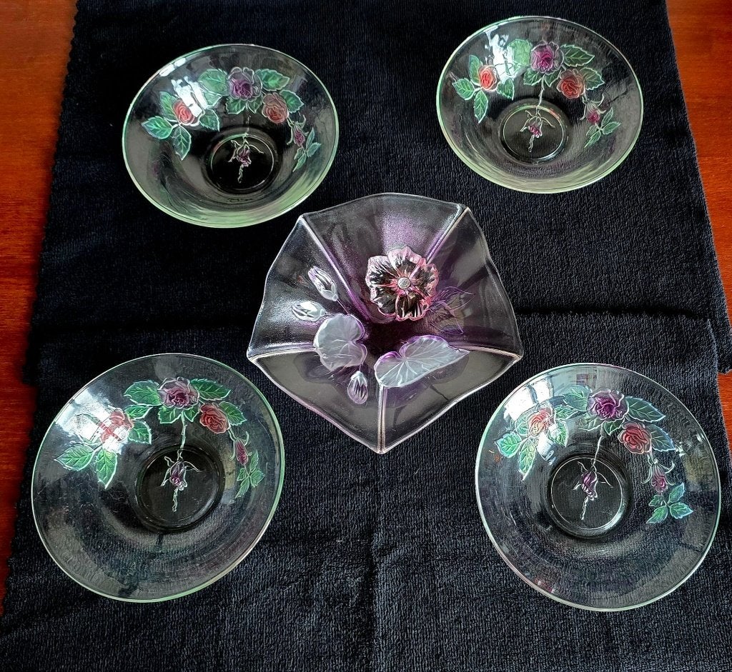 Set van 5 schaaltjes met bloemen (Walther en Mikasa), Verzenden